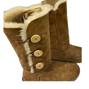 COPY - UGG® Bailey Suede Button Triplet II Water-Repellent Tall Boots Size 7 Ch…